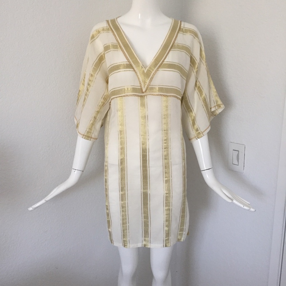 La Perla gold ivory blouse/ cover up